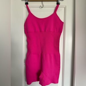 Form Fitting Work Out Romper - Size S - Pink
